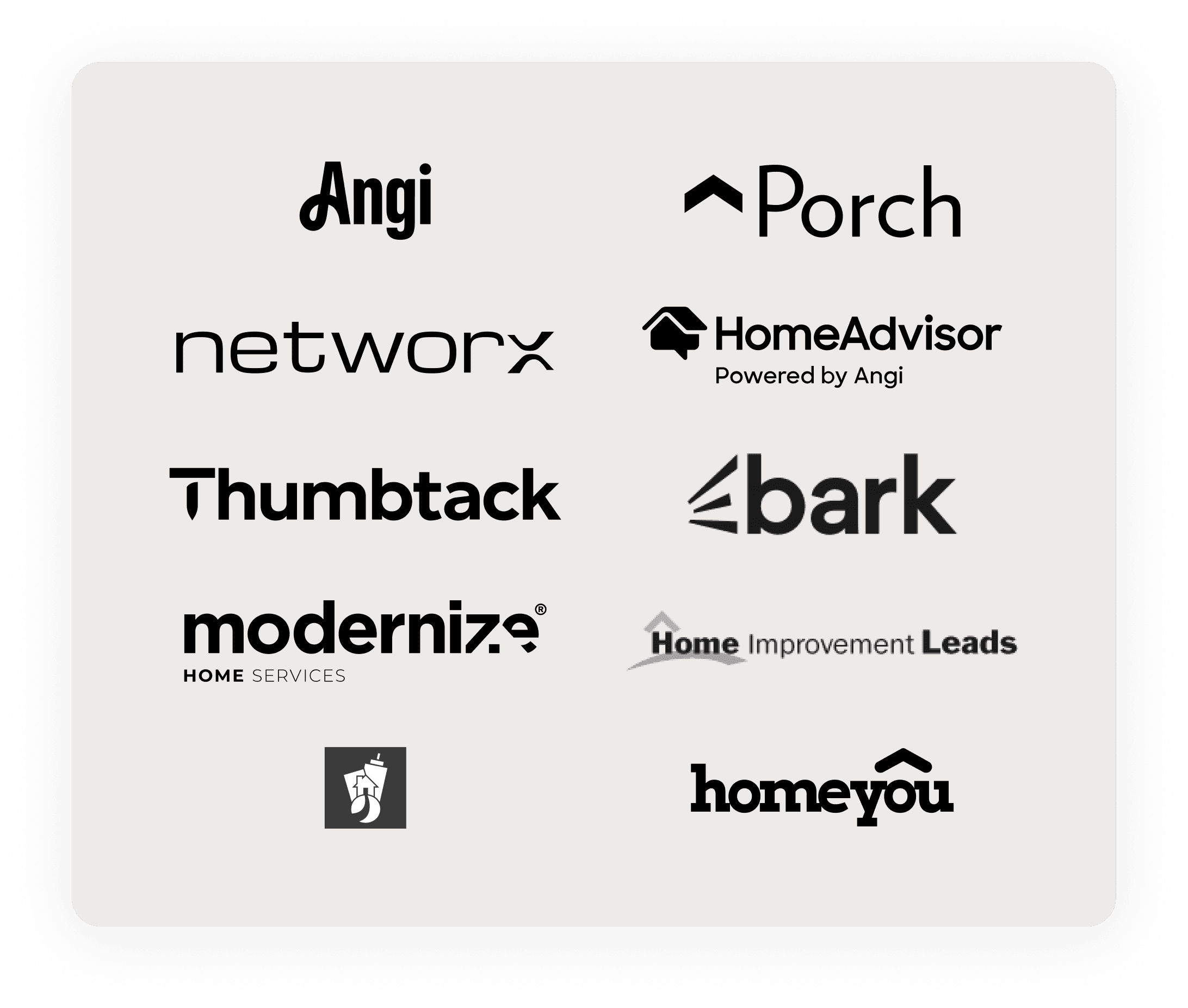 Lead platform logos and contractor marketing comparison