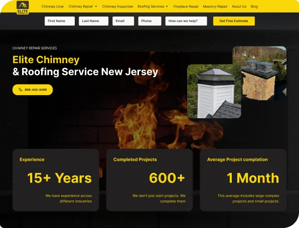 Elite Chimney website and marketing work
