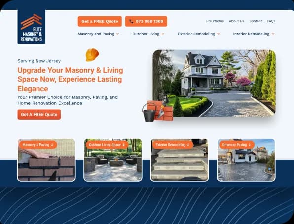 Elite Masonry & Renovations website and marketing work
